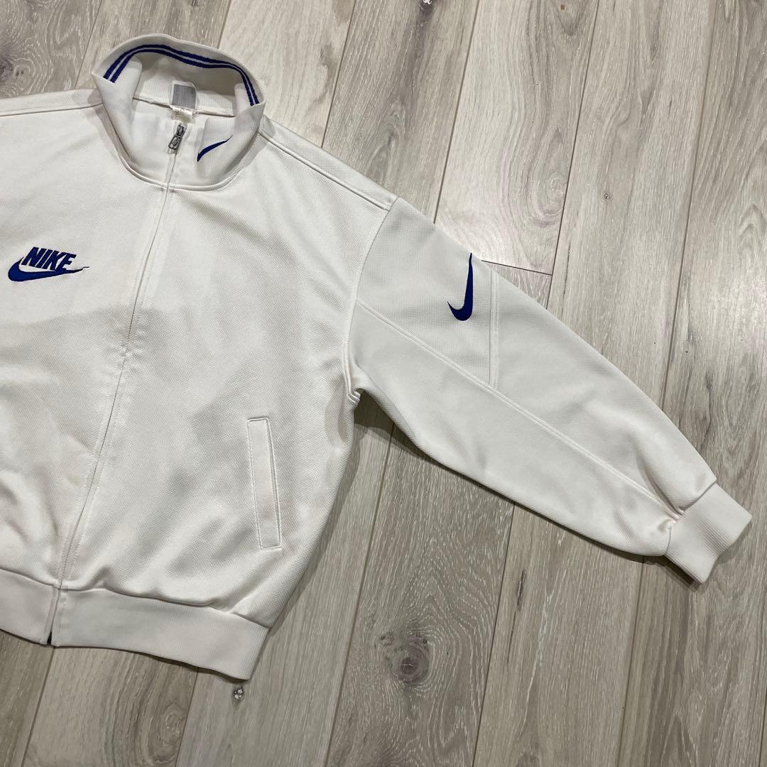 90s NIKE 日本製 銀タグ トラックジャケット XL ジャージ ホワイト