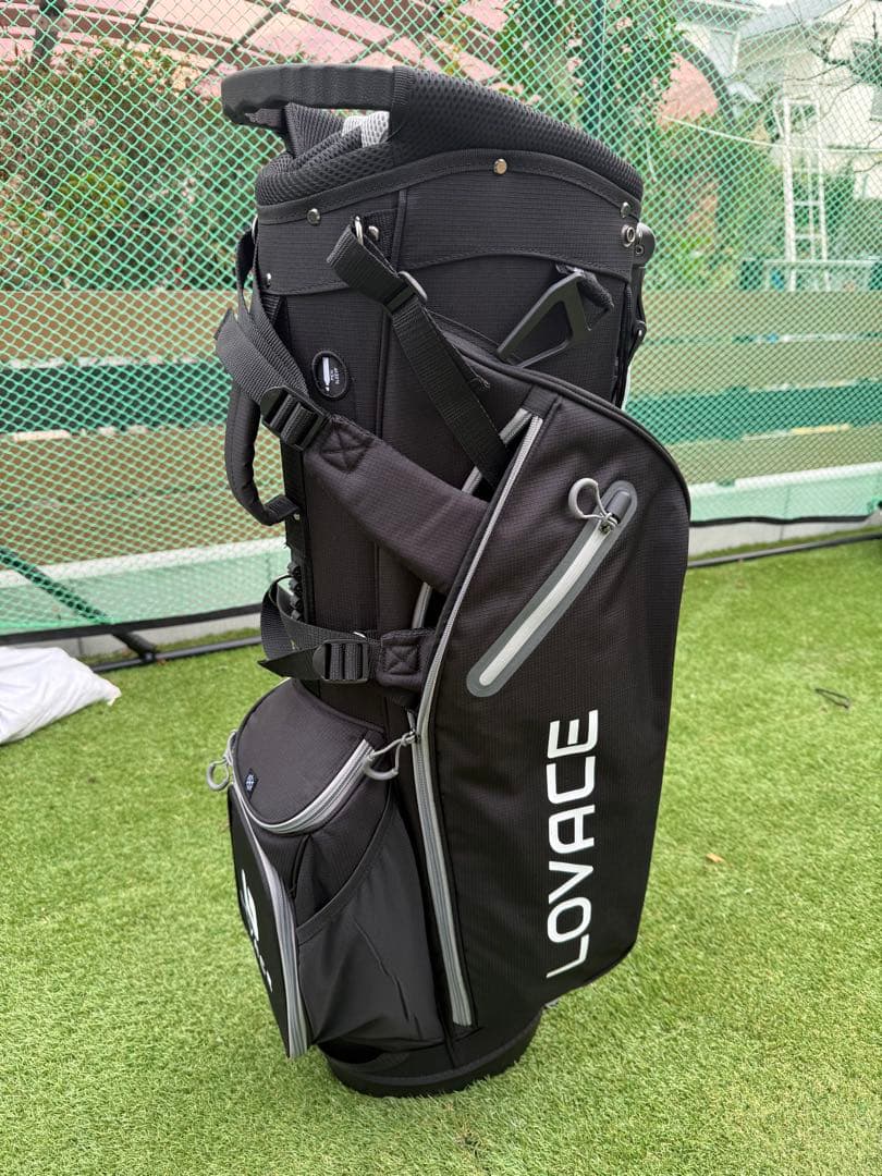 新品 LOVACE 14分割 軽量 キャディバッグ ゴルフ ブラック スタンド