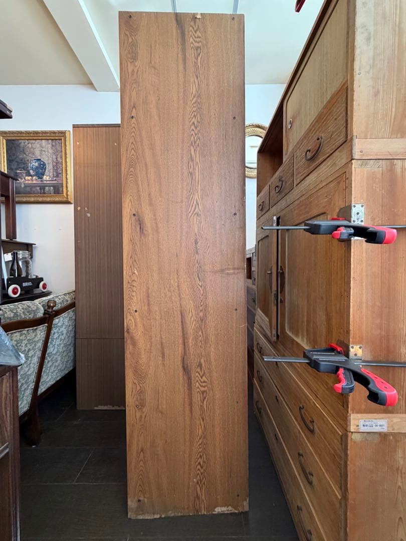 昭和レトロ キャビネット スリムチェスト 古家具 5段収納棚