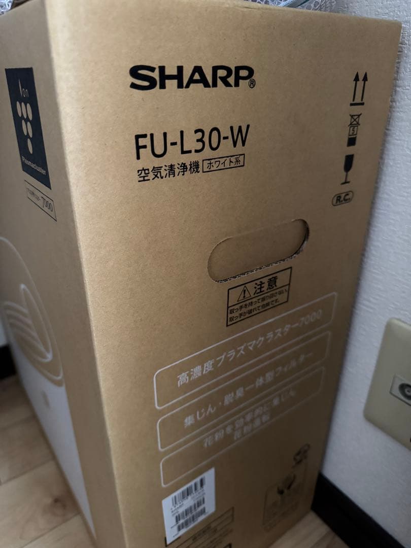 SHARP FU-L30-W 空気清浄機 プラズマクラスター7000 - メルカリ