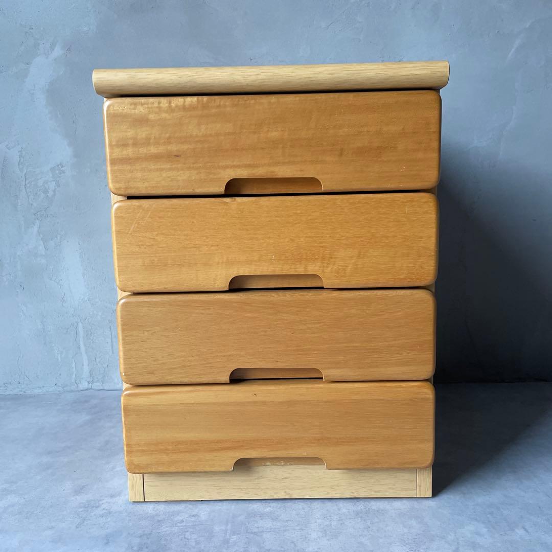 秋冬支度家具・インテリア - 木製 4段チェスト 小さめ箪笥 サイド