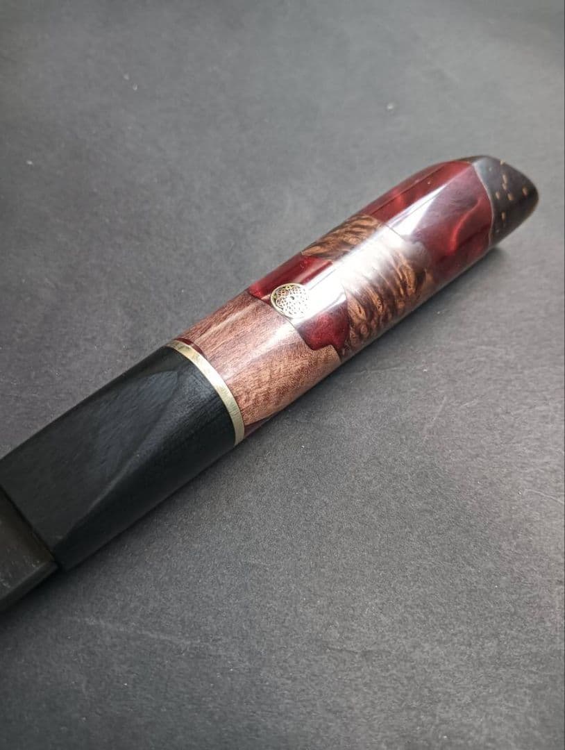 VG10 黒打ち3層ダマスカス牛刀包丁240mmmmレッドブラウンマーブル