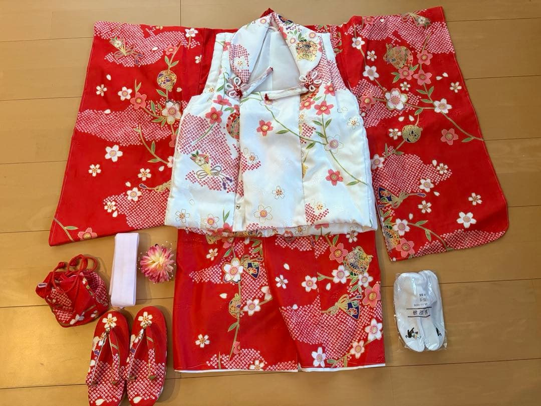 【新品未使用】 3歳七五三 着物セット KYOETSU（京越） 七五三 着物 3歳 フルセット 【豪華10点フルセット