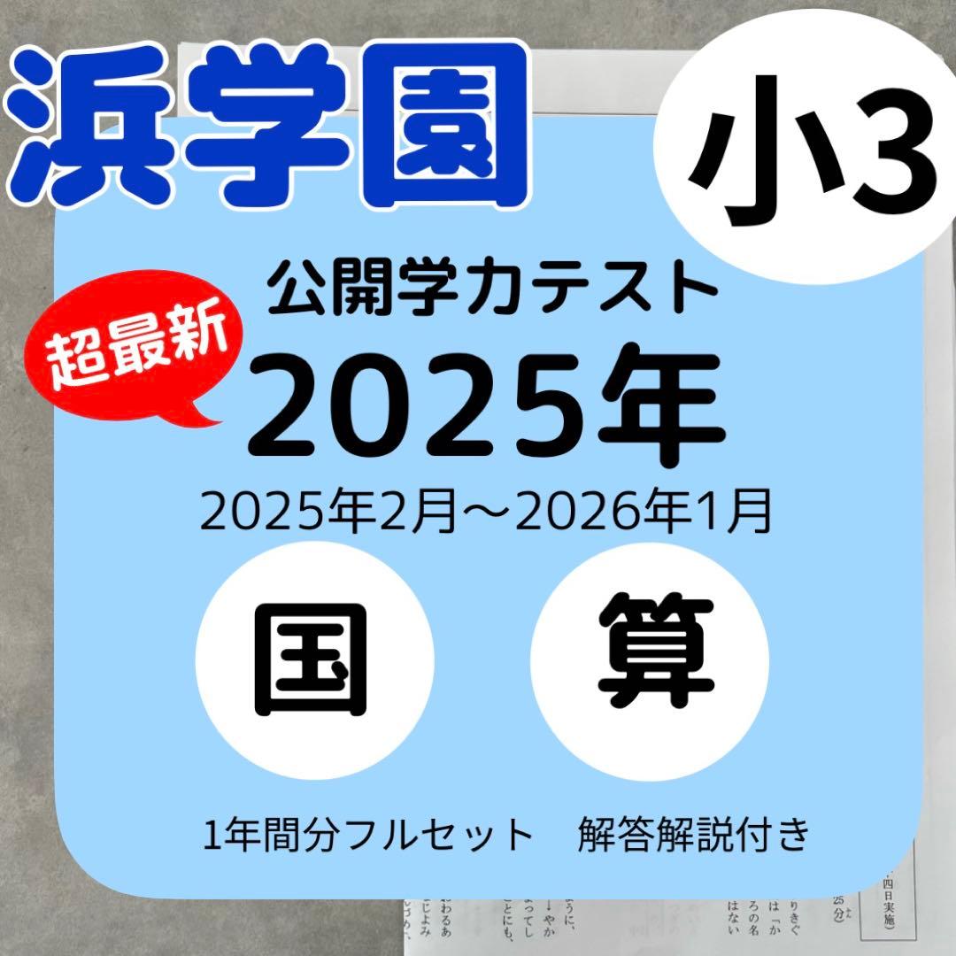 浜学園 2025 公開学力テスト 中学受験 小3 問題集 テスト勉強 灘 開成