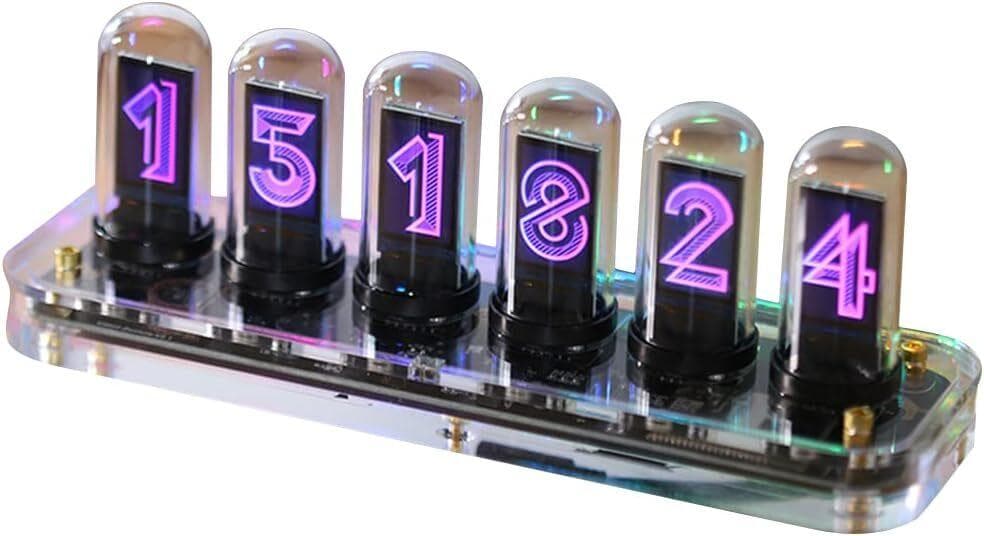 ニキシー管風 WiFi時計 RGB スマホ連携 写真展示 アラーム Amazon.co.jp: OUSEITECH ニキシー管風時計 発光管時計 WIFI接入