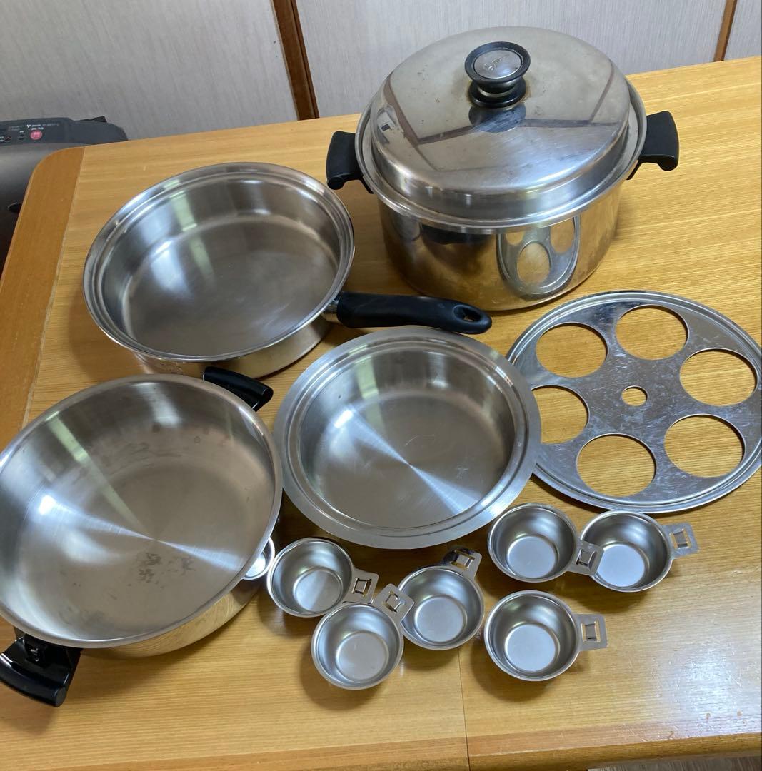 アムウェイ　鍋・大フライパンセット　クッキングノート付き 楽天市場】フライパン・鍋 4点セット 16cm IH対応 角型 着脱ハンドル式