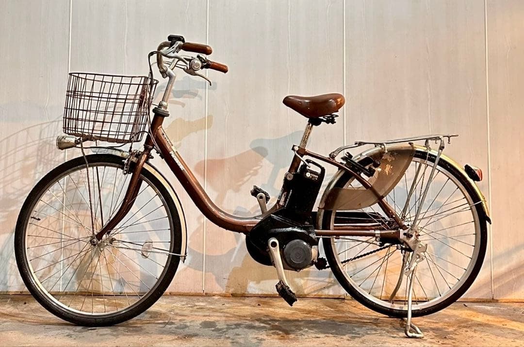 電動アシスト自転車 ブラウン 前バスケット付き8Ah 楽天市場】【最大4000円クーポン配布】【ビッグウッドバスケット+D