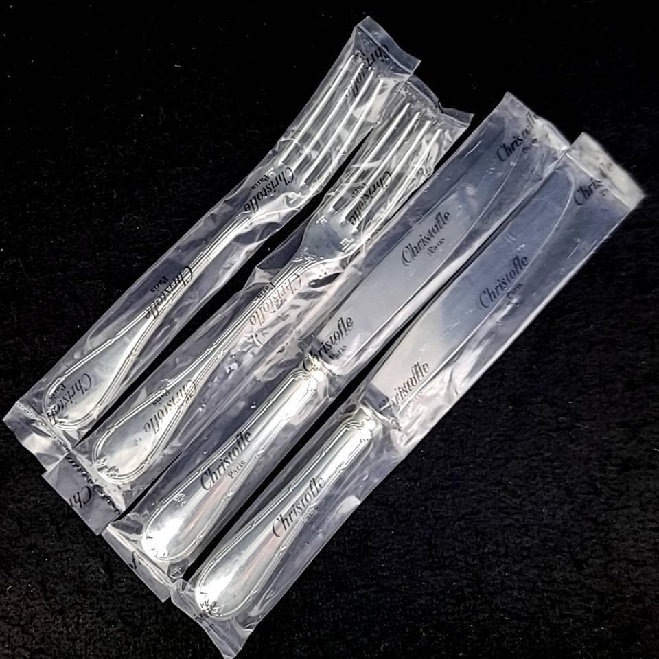 ◇未使用◇クリストフル リュバン　フォーク　ナイフ　ペア　2客　4本セット 楽天市場】クリストフル カトラリー 中古の通販