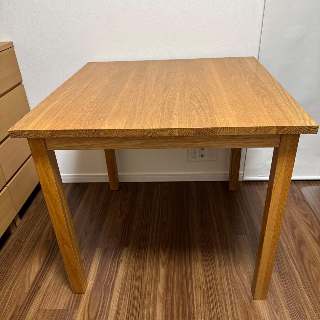 無印良品　無垢材テーブル・オーク材800x800mm 無印良品 / muji オーク無垢材 ダイニングテーブル 中古 シンプル