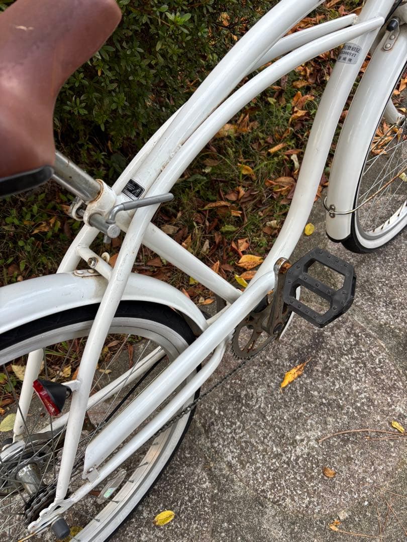 カリフォルニアスタイル ビーチクルーザー 26インチ ホワイト引取り