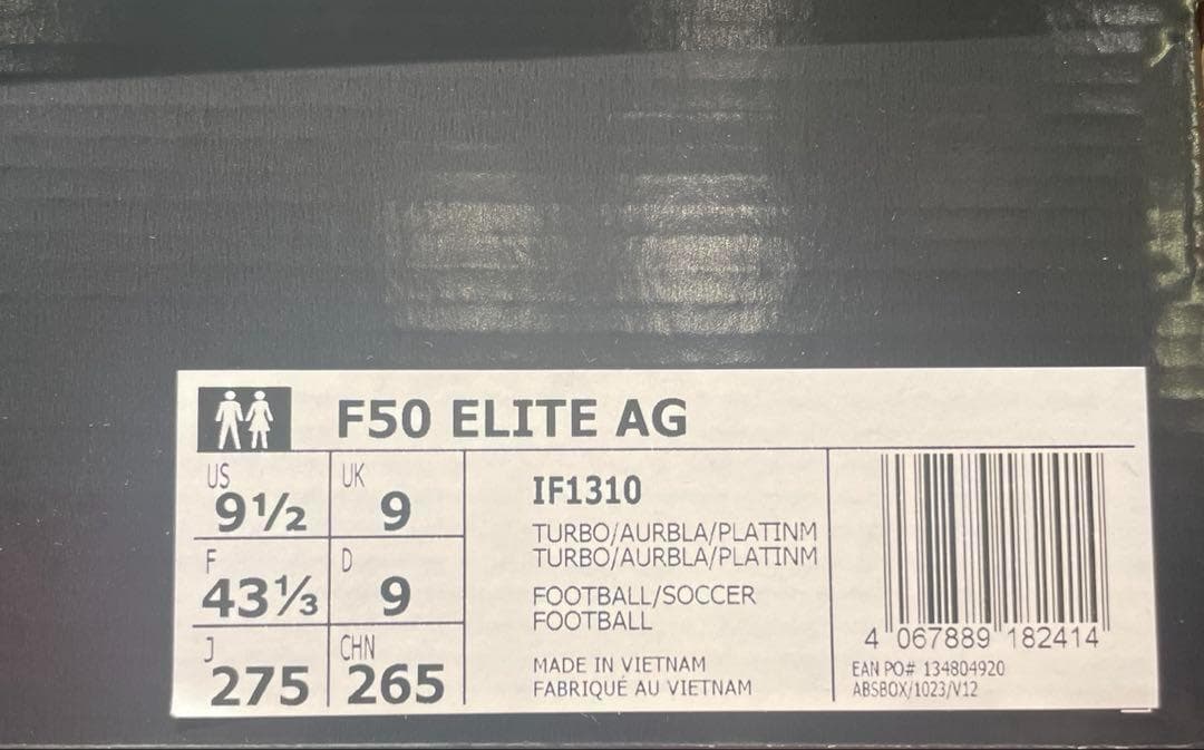 残1足 アディダス adidas F50 ELITE AG 27.5cm 人工芝