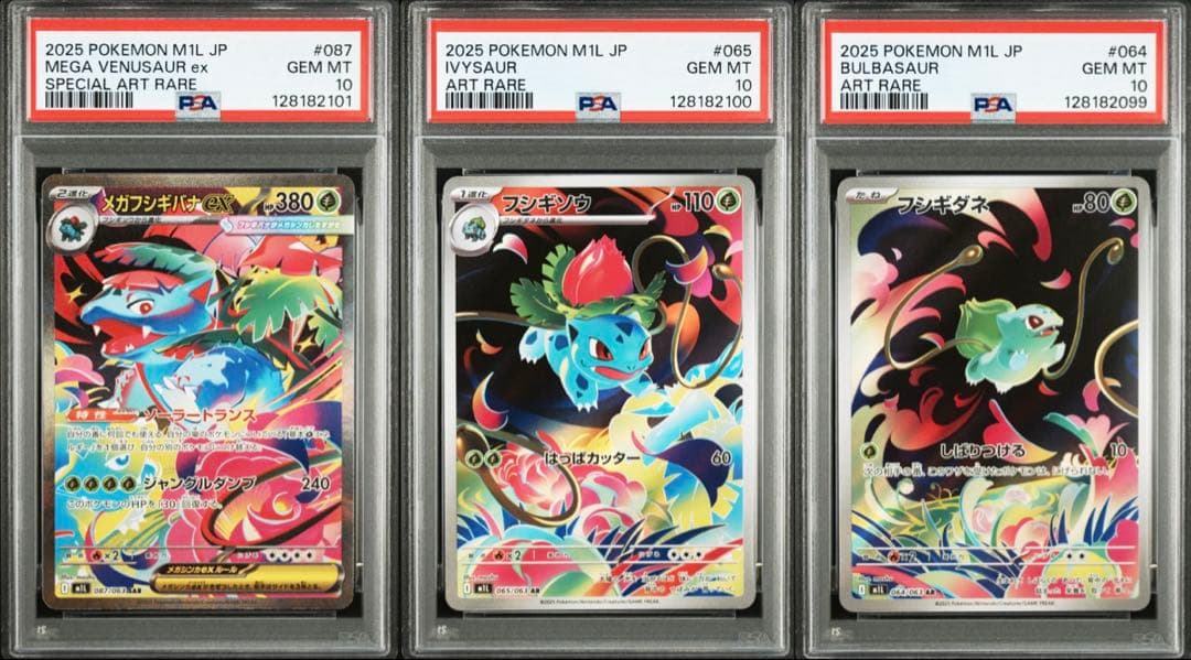 PSA10 3連番】メガフシギバナex SAR 進化ラインセット