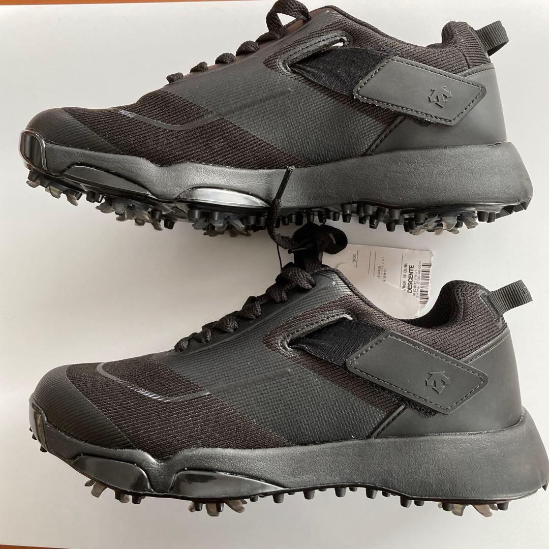 新品】デサントDESCENTE ゴルフシューズ 23.5cm黒 コウノエベルト