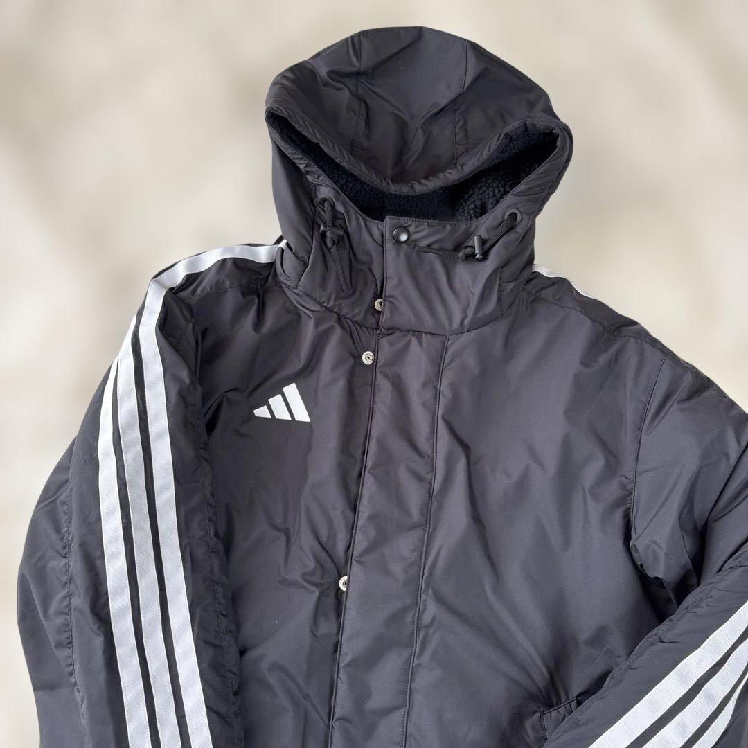 adidas ブラック ベンチコート フリース裏地 ボア M 【極美品】 - メルカリ