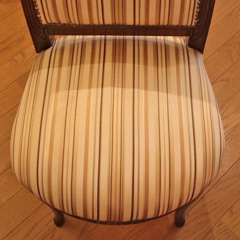 背付スツール ブルー ファブリック 猫脚 補助椅子 オットマン 222-991