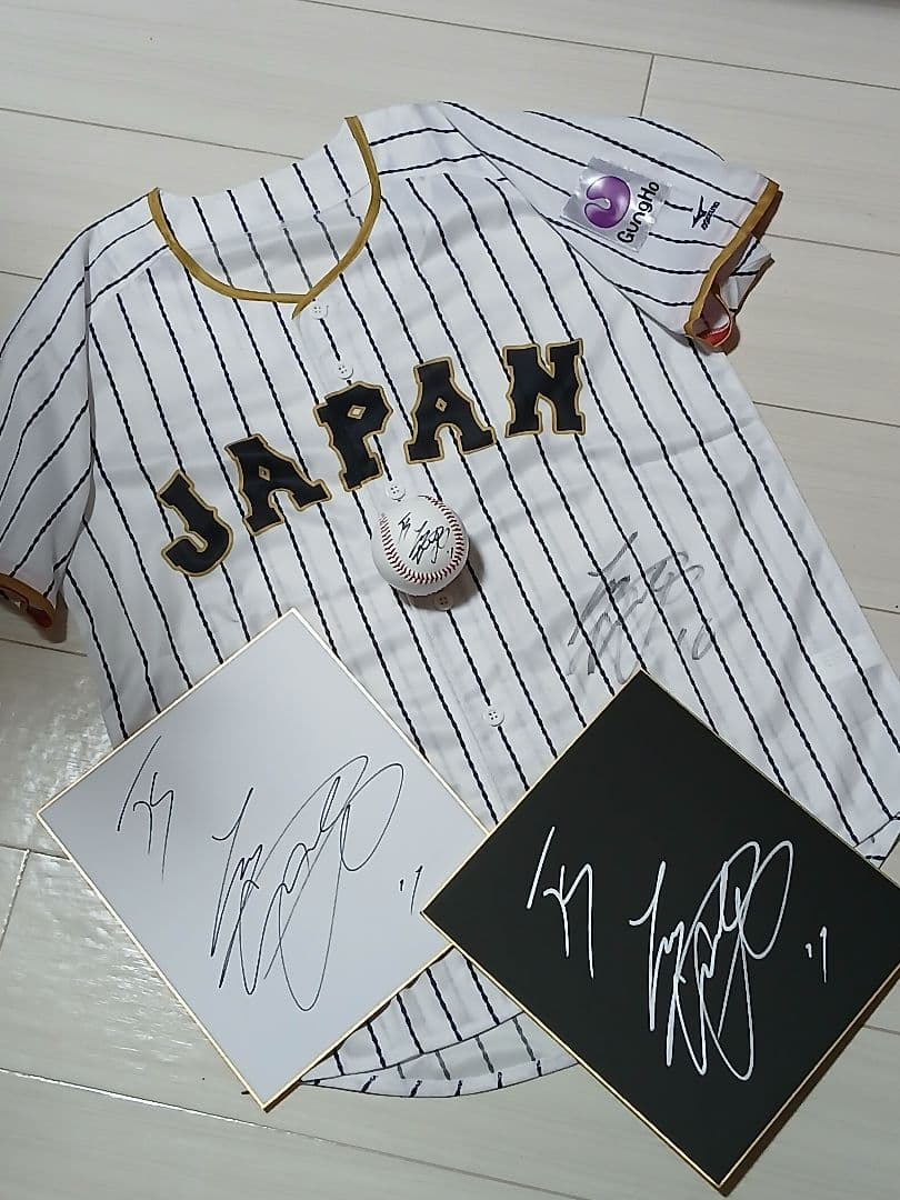 WBC 侍JAPAN 大谷翔平 直筆サインユニフォーム ボール 色紙 3点セット