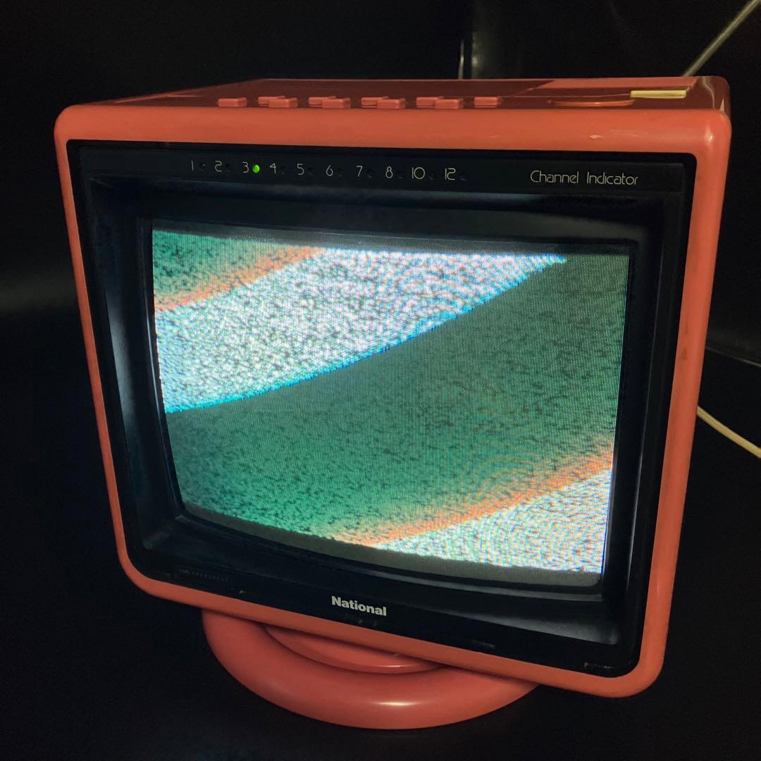 National レトロ ブラウン管テレビ ピンクTH11-S29 当時物 - メルカリ