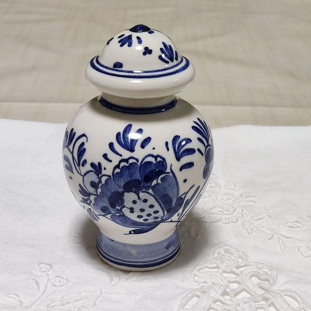 オランダ デルフト焼 ミニ壺 蓋付 置物 インテリア 花瓶 - メルカリ