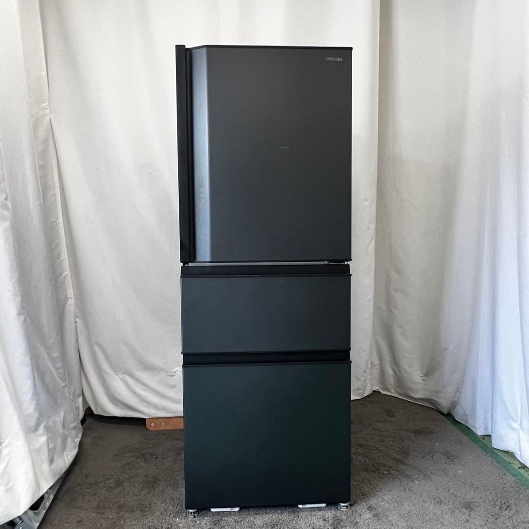 762⭕️設置無料 冷蔵庫 東芝 大型 300-400ℓ 安い 中古 黒 22年 - メルカリ