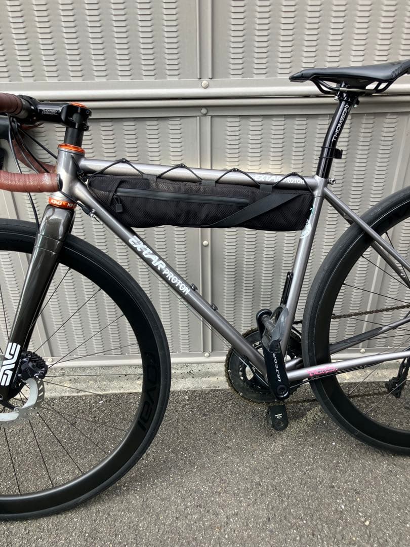 ハンドメイドフレームバッグ　X-PAC ブラック　42.5cm