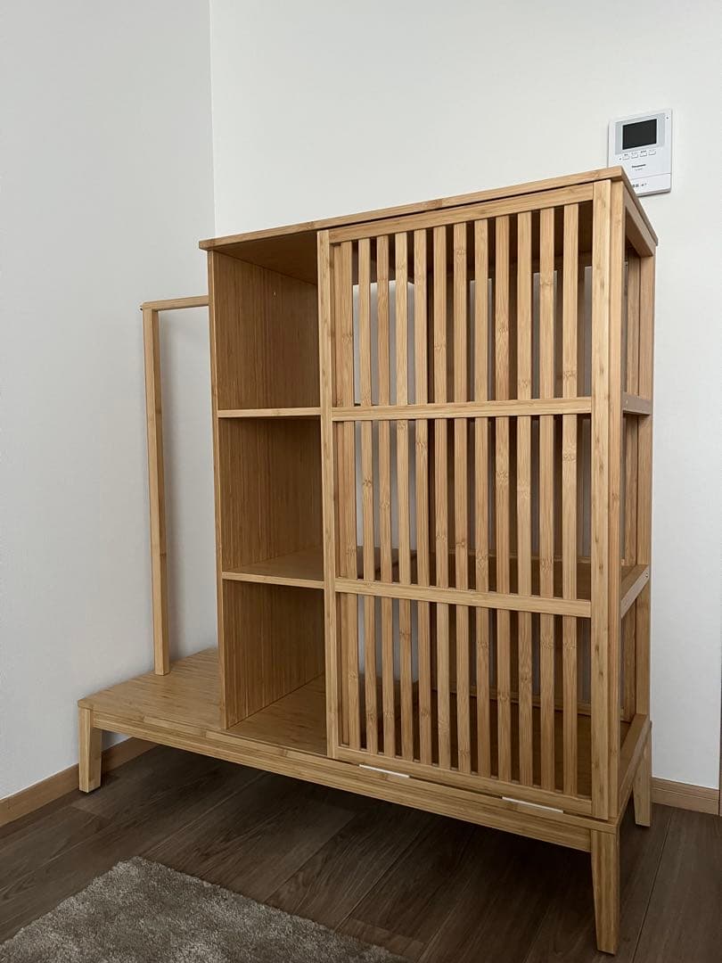 IKEA NORDKISAノールドシーサ NORDKISA ノールドシーサ オープンワードローブ 引き戸付き, 竹
