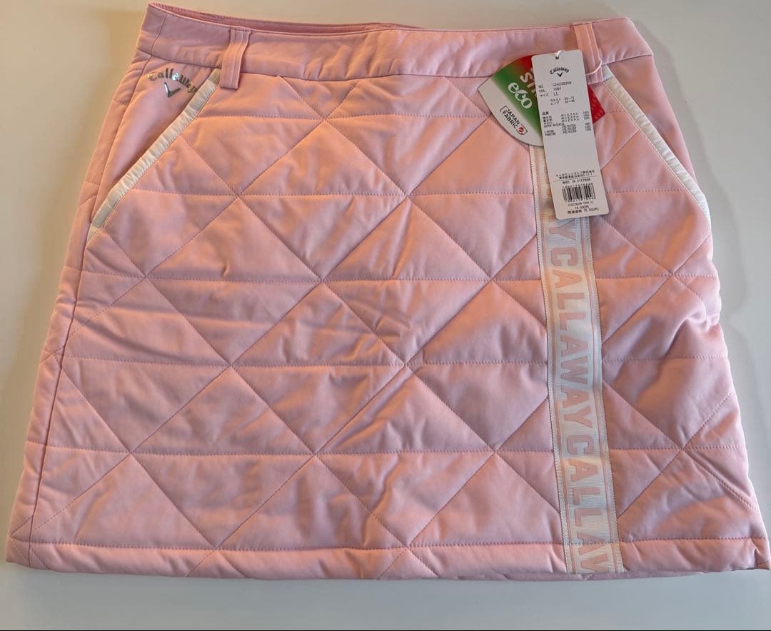 Callaway キルティングスカート ピンク キャロウェイ 中綿スカート ピンク キルティング 一部ウエストゴム