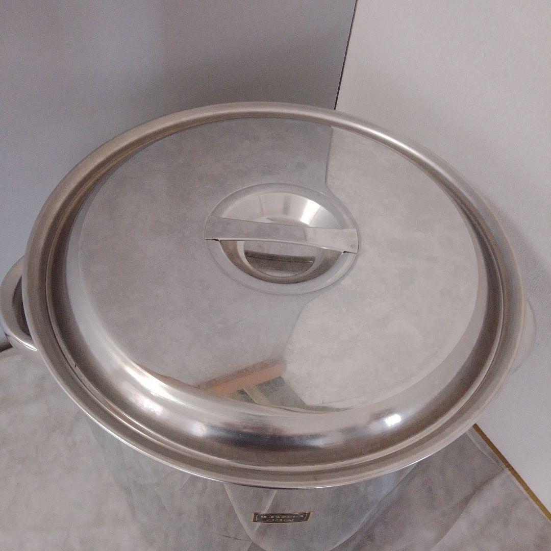 業務用 厚手18-8ステン寸胴鍋 蓋付き 33cm 26L 3.4kg 草木染め