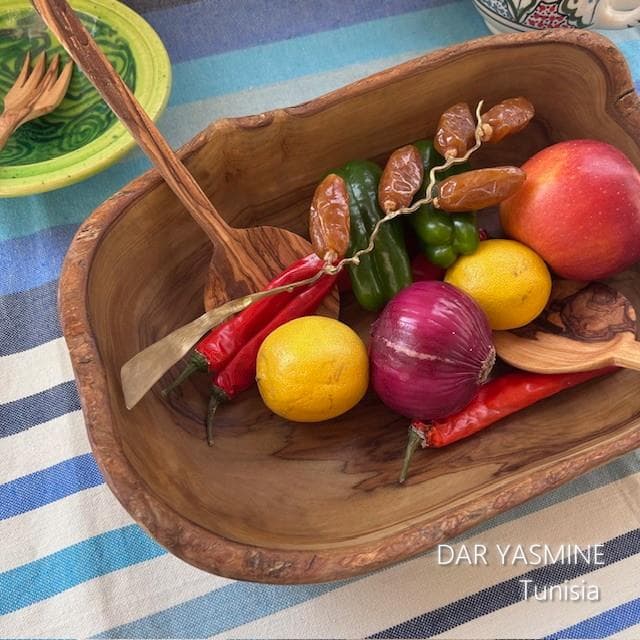 オリーブの木 個性あふれる1点もの 特大ボウル もりもりの果物を乗せ