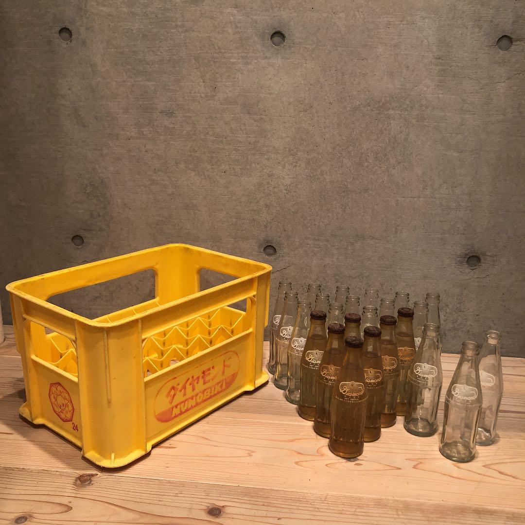 布引鉱泉所 ダイヤモンド レトロ瓶 瓶ケース コンテナ ビールケース