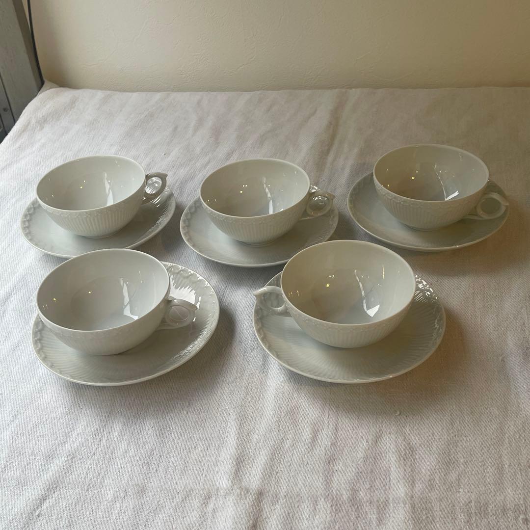 ロイヤルコペンハーゲン ホワイトフルーテッド5セットデンマーク製一級