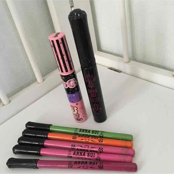 送料込＊新品アナスイ カラーアイライナーset ピンクマスカラ バレンタインメイクに♡D-UP新色まろみピンクマスカラ＆アイライナー