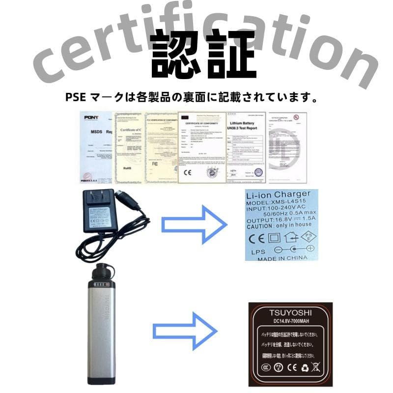 ダイワ シマノ用電動リール専用バッテリー セット 14.8V 銀7000mAh