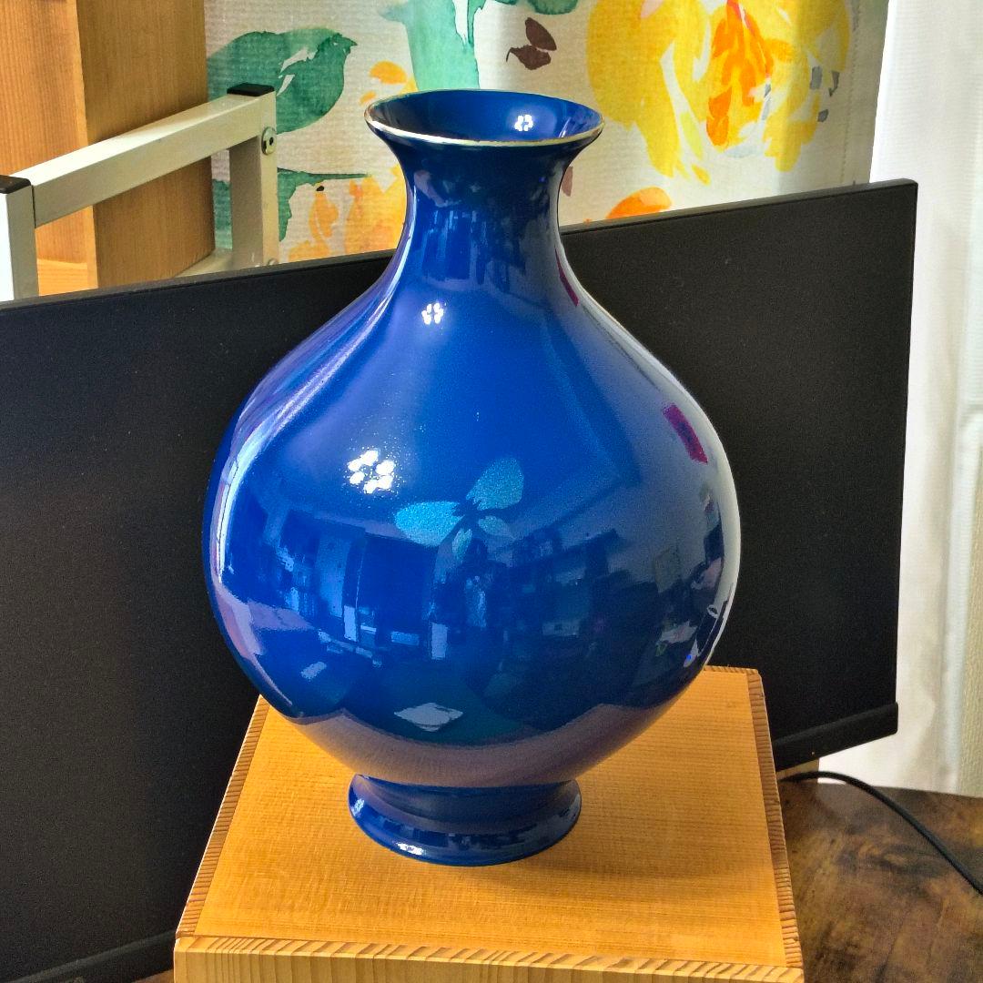美品 青銅製 深青色花瓶 後藤銅器店 - メルカリ