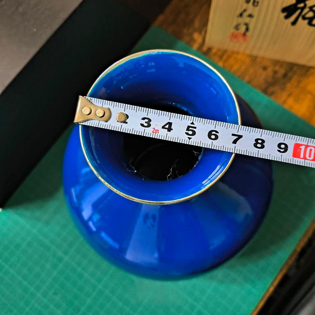 美品 青銅製 深青色花瓶 後藤銅器店 - メルカリ
