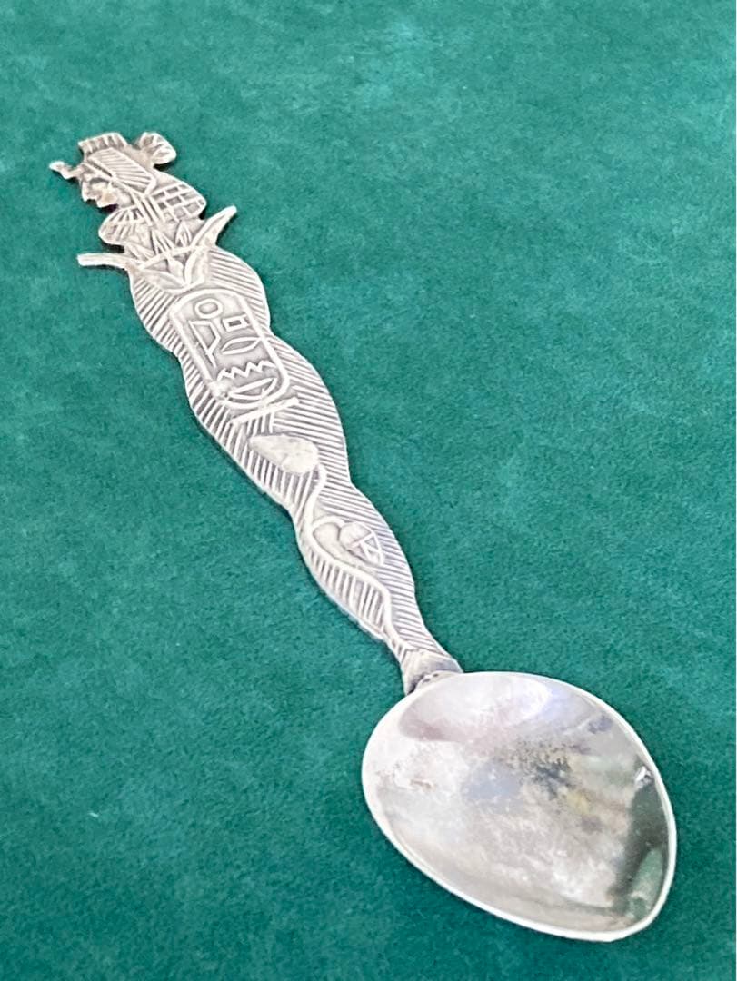 エジプト 銀製品 スプーン ホールマーク刻印 人物 カルトゥーシュ 植物