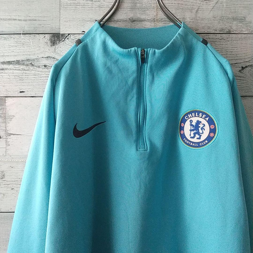 人気☆アディダス チェルシーFC ハーフジップ ジャージ ドリルトップ L NIKE チェルシー Dri-FIT ストライク ドリル トップ(ブルー) FN4128
