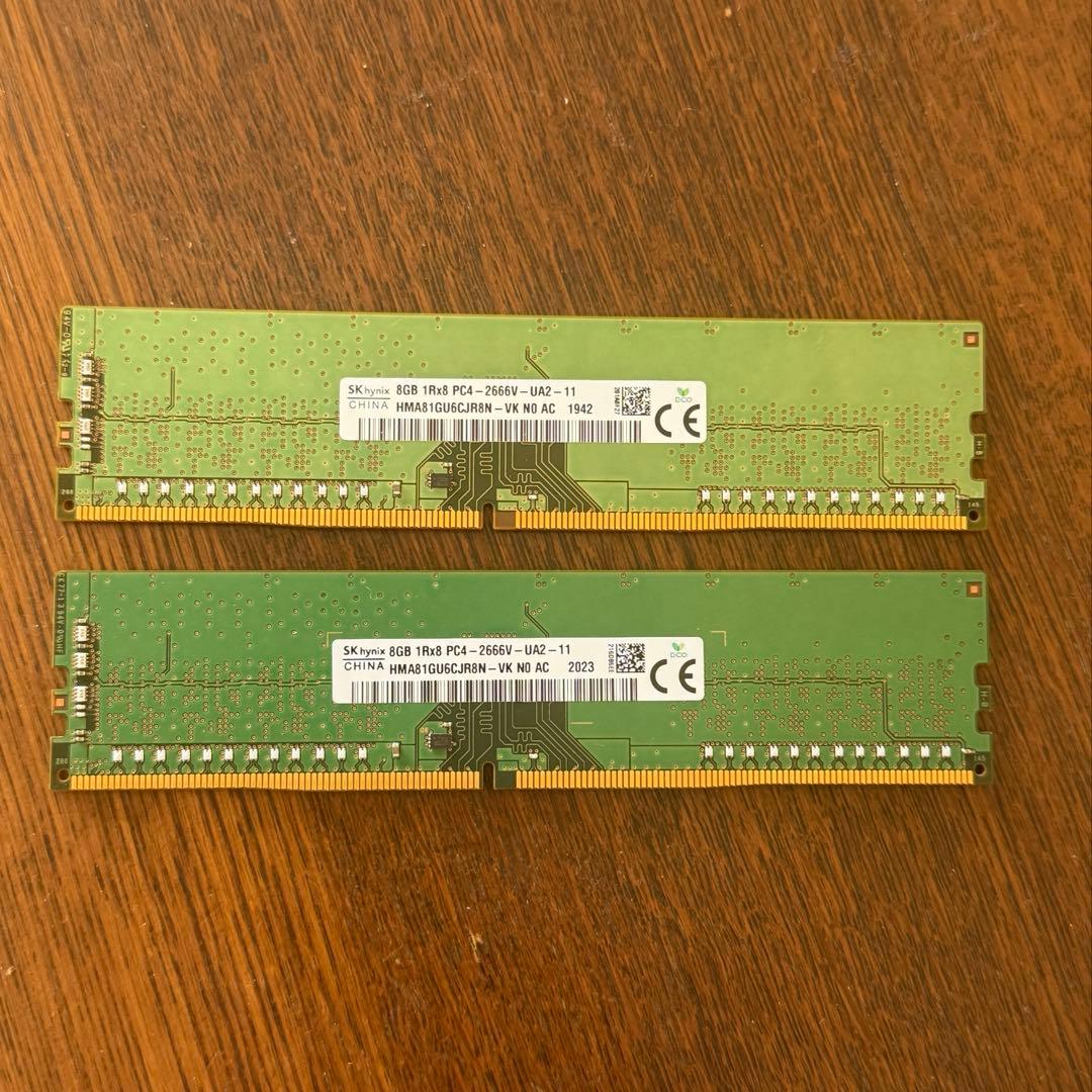 SK hynix DDR4-2666 16GB (8GB×2枚) デスクトップ用 - メルカリ