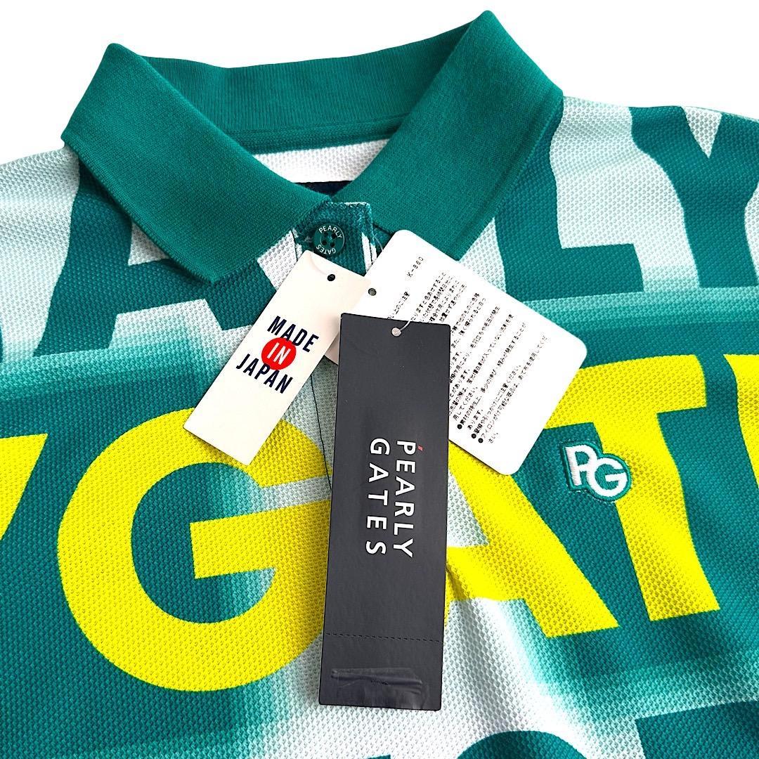 384 パーリーゲイツ 日本製 半袖ポロシャツ グリーン系 サイズ2 L