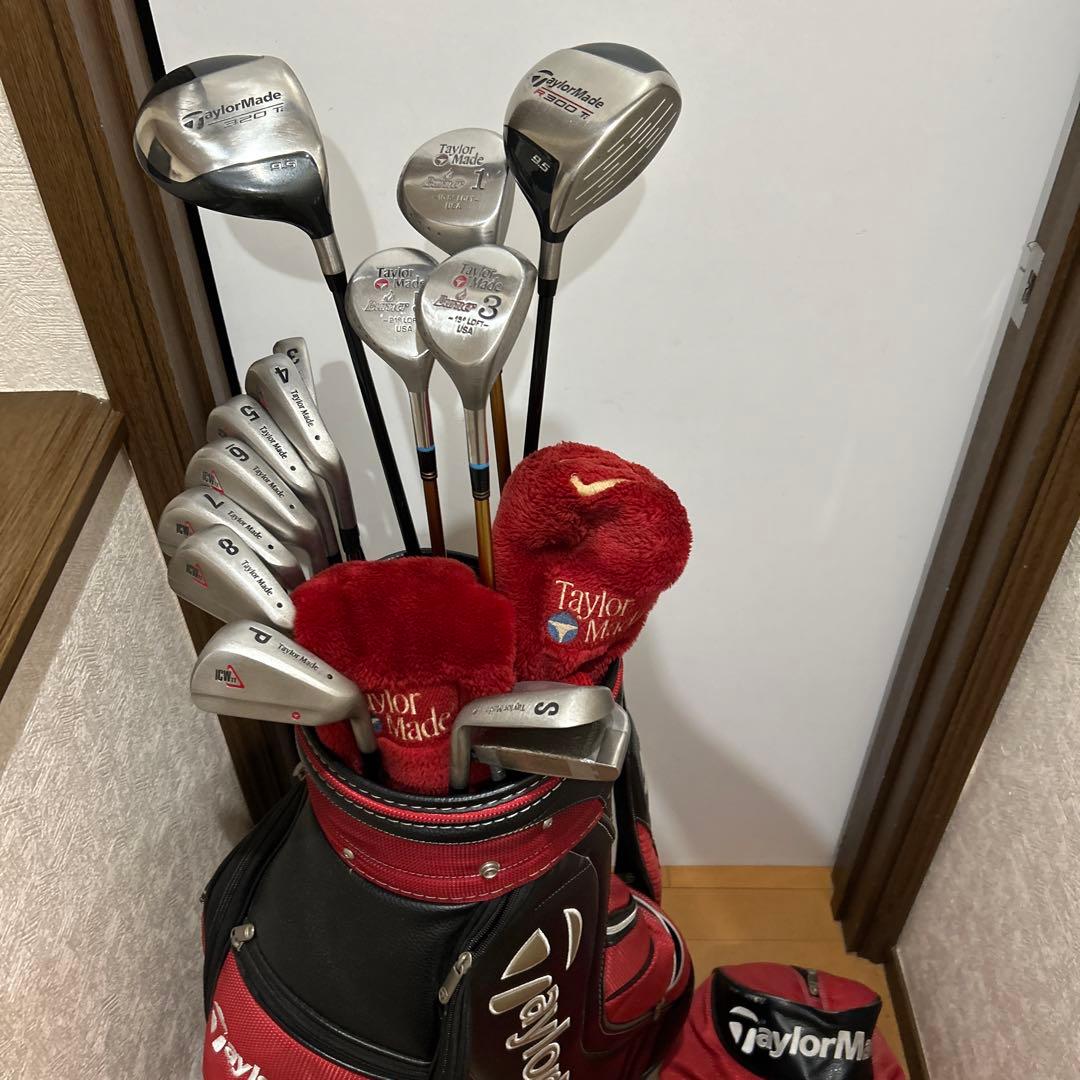 TaylorMade ゴルフクラブセット 赤黒 キャディバック付き 送料込み