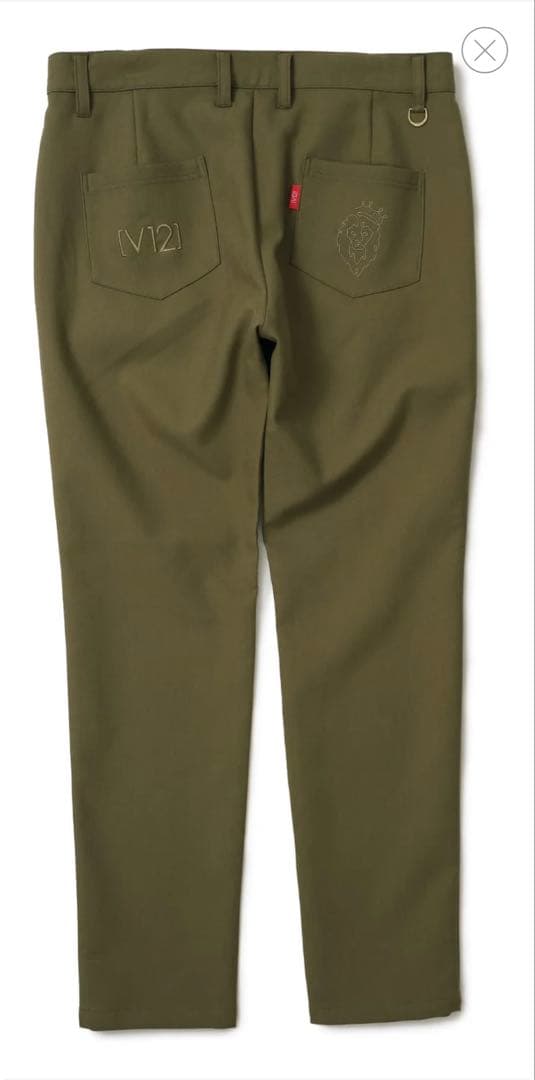 V12 オリーブ スリムフィットパンツ