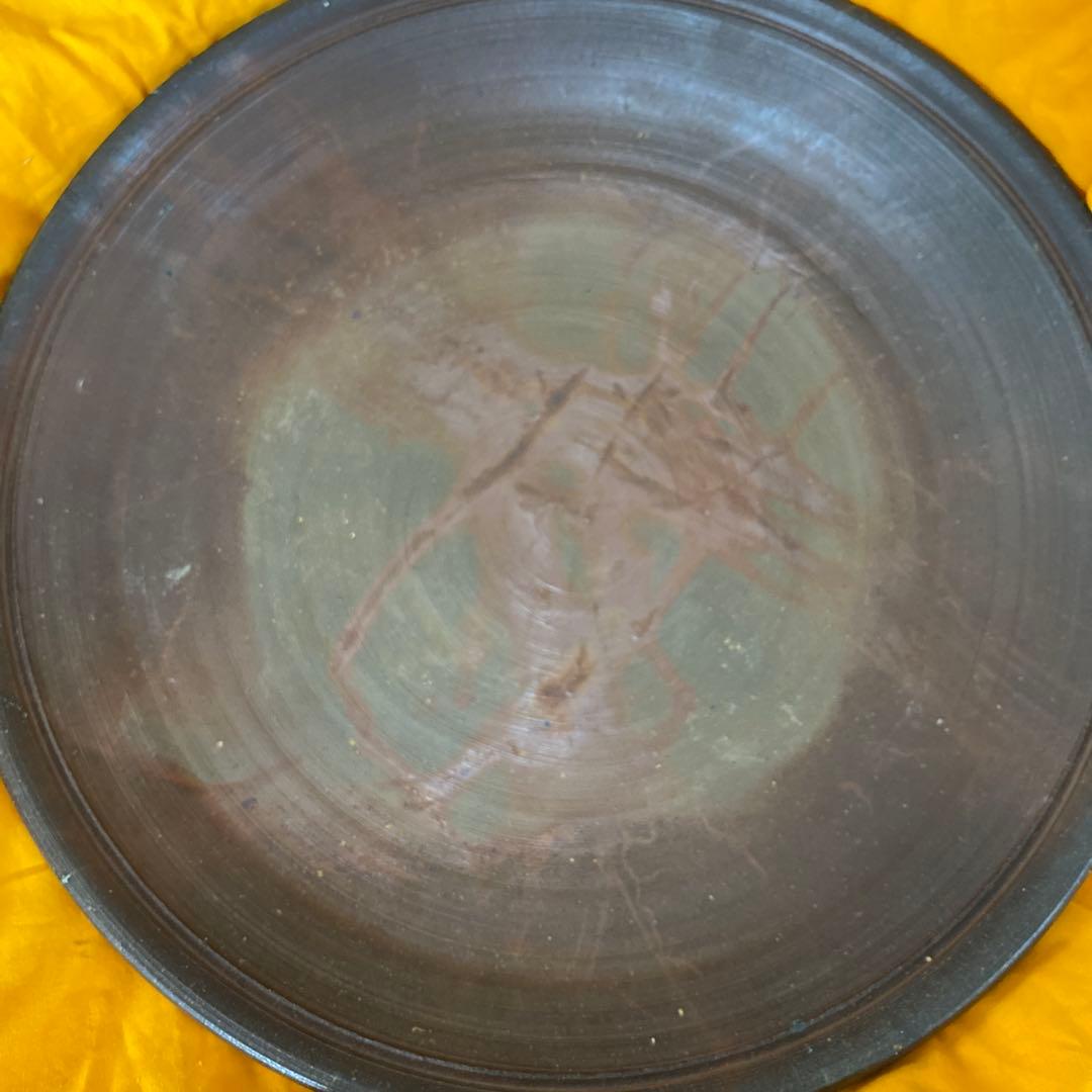 片岡聖観　備前　大皿　34cm