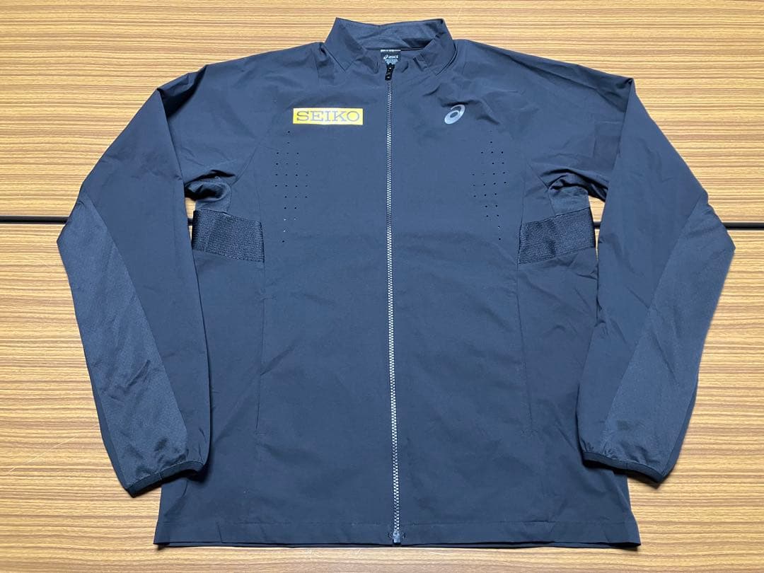 美品 アシックス ACTIBREEZEウーブンジャケット L 黒 SEIKOレア - メルカリ