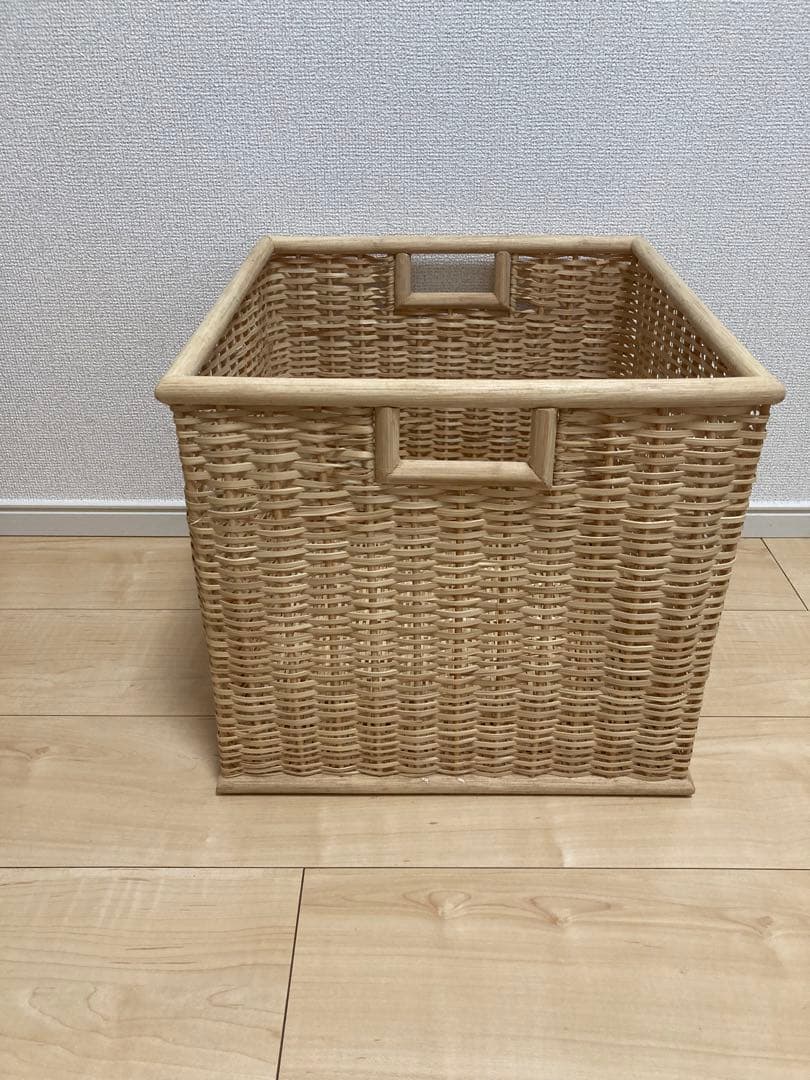 廃盤品】無印良品 重なるラタンバスケット シリーズ ブリ材角型