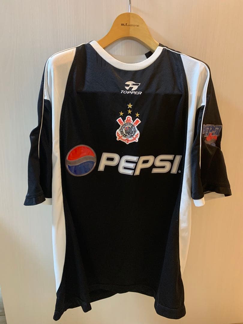 コリンチャンス 半袖シャツ TOPPER PEPSI レトロ ヴィンテージ PEPSI ペプシコーラ 企業ロゴ ワッペン チェーン刺