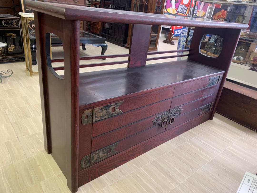 木製伝統的日本棚、3引き出し付き オープンラック 3段 引出し付 リビングシェルフ 北欧風 天然木 MOND 幅