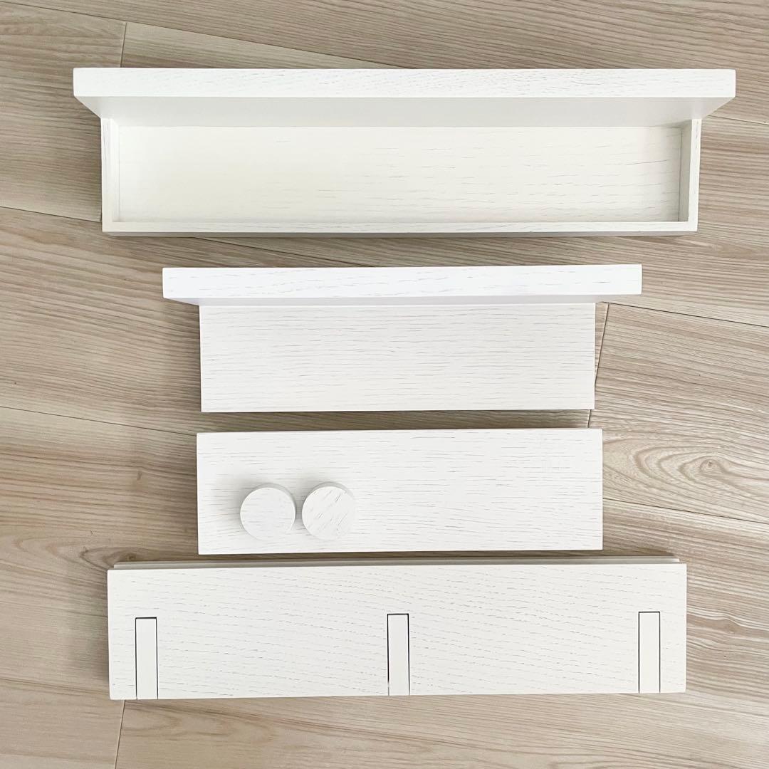 美品 無印良品 壁に付けられる家具 4点セット 壁 家具 ライトグレー 無印良品の廃番】壁に付けられる家具のライトグレー色がなくなる