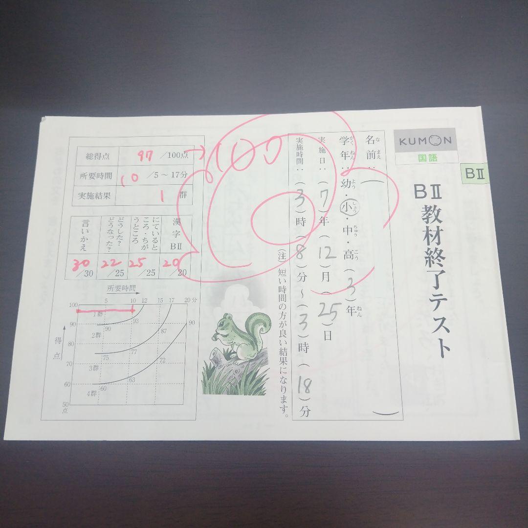 公文 KUMON 国語 BⅡ 教材終了テスト 1-a〜200-a - メルカリ