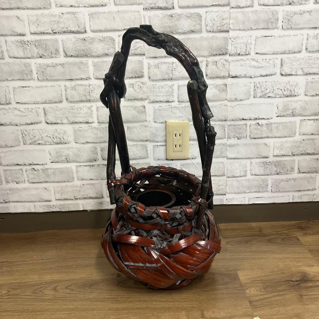B-壁 竹編み 花瓶 籠 伝統工芸 手編み インテリア 銘入り 和風 花入れ 61WtqbA9D2L._AC_UF894,