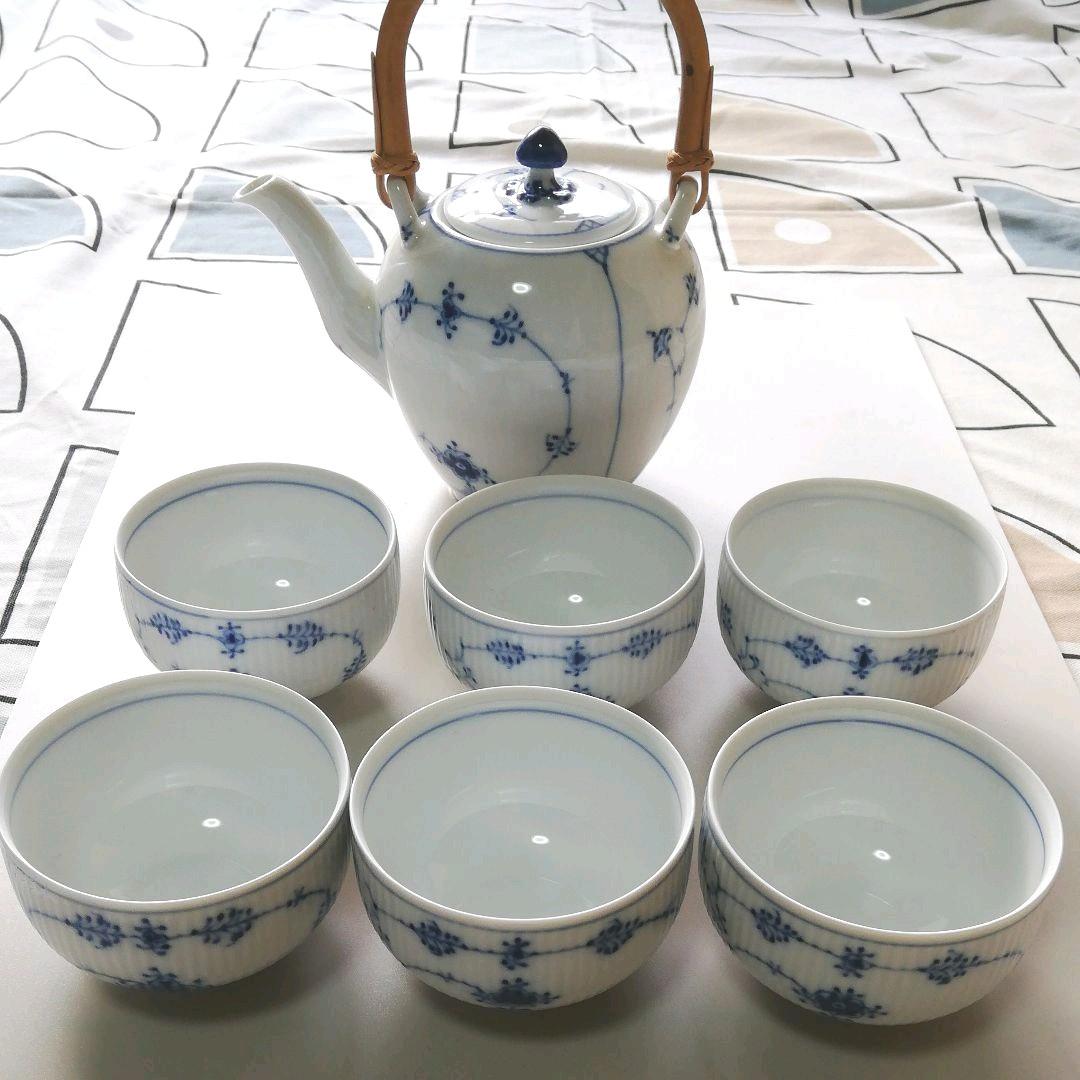 未使用品♥ロイヤルコペンハーゲン急須＆湯呑6客セット - メルカリ