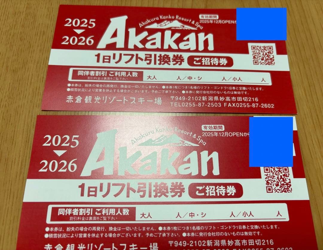 赤倉観光リゾートスキー場 1日リフト券二枚セット - メルカリ